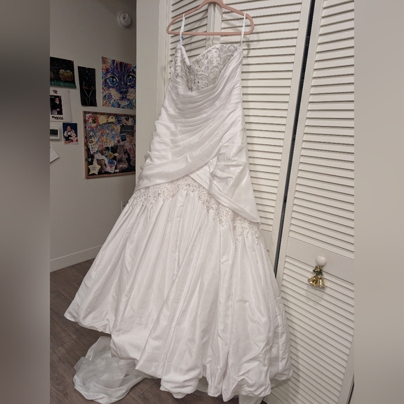 Sophia Tolli A Line Sweetheart White Strapless Wedding Dress Size 20 - Picture 12 of 14